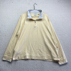 Alex Cannon 1/4 quarter Zip Light Yellow Sweater Men XXL Supima cotton Read